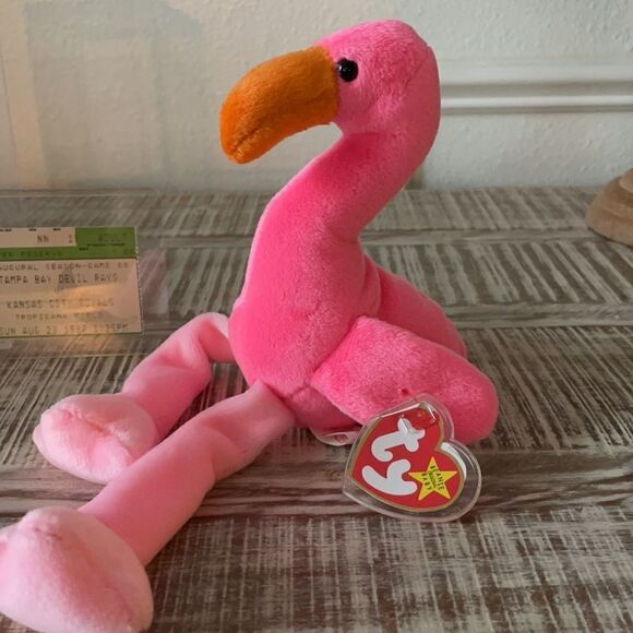 “Pinky” Beanie Babies 1995 Limited Edition of 10,000 Tampa Bay Devil Rays Gift - Picture 5 of 13